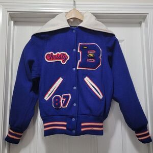 Vintage 1987 Skookum Letterman Jacket Cougars 100% Virgin‎ Wool Jacket Womens S